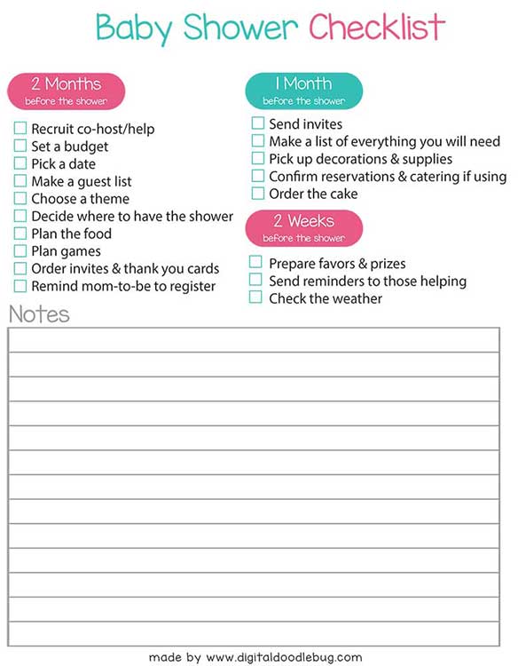 12 Tips to plan a great baby shower + FREE checklist - Digitaldoodlebug